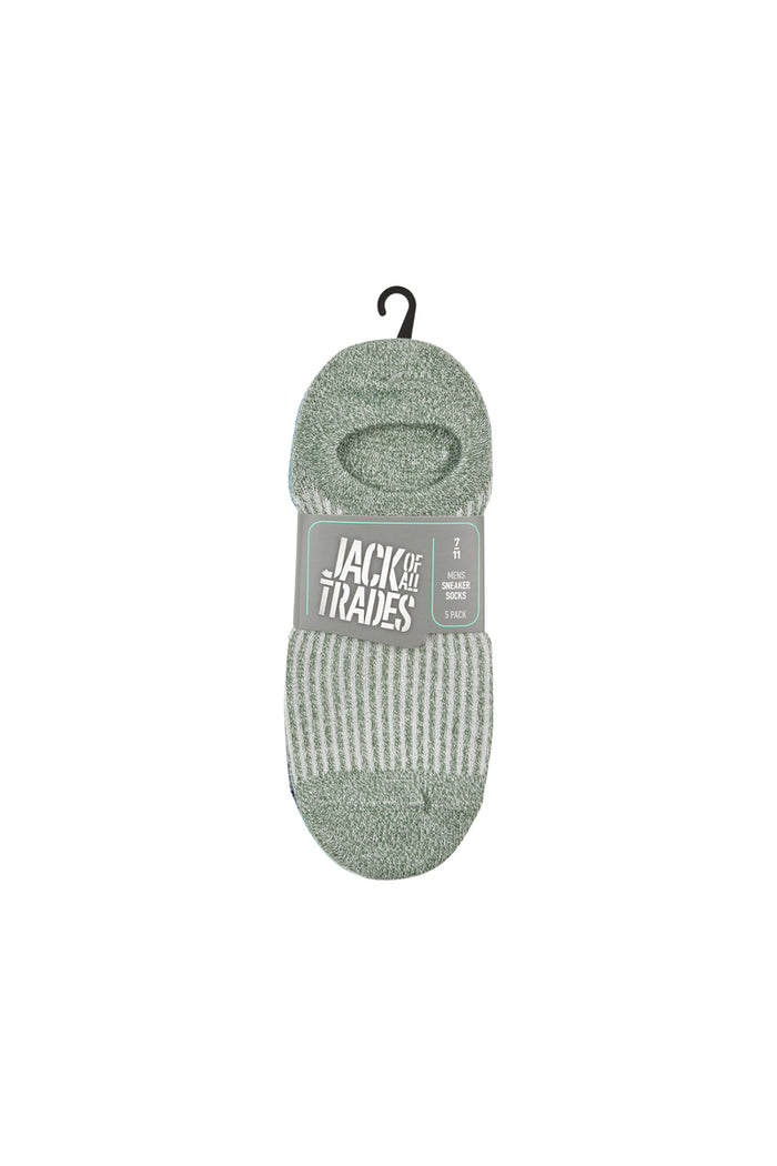 Men's Cotton Sneaker Socks-  5 Pack - Twisted Rib