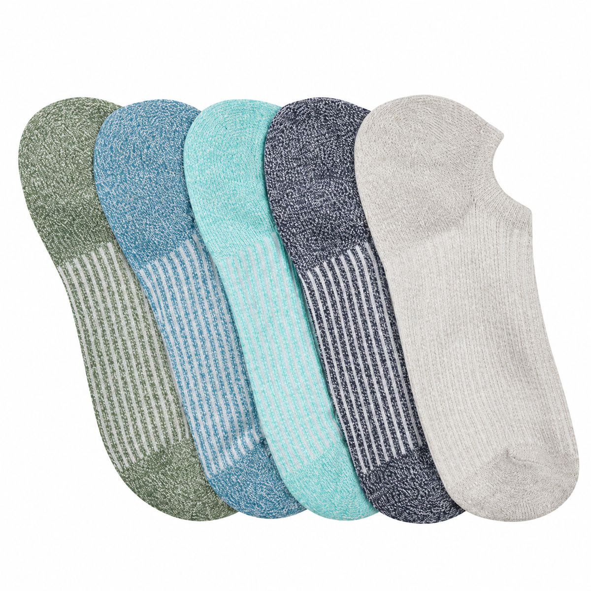 Men's Cotton Sneaker Socks-  5 Pack - Twisted Rib