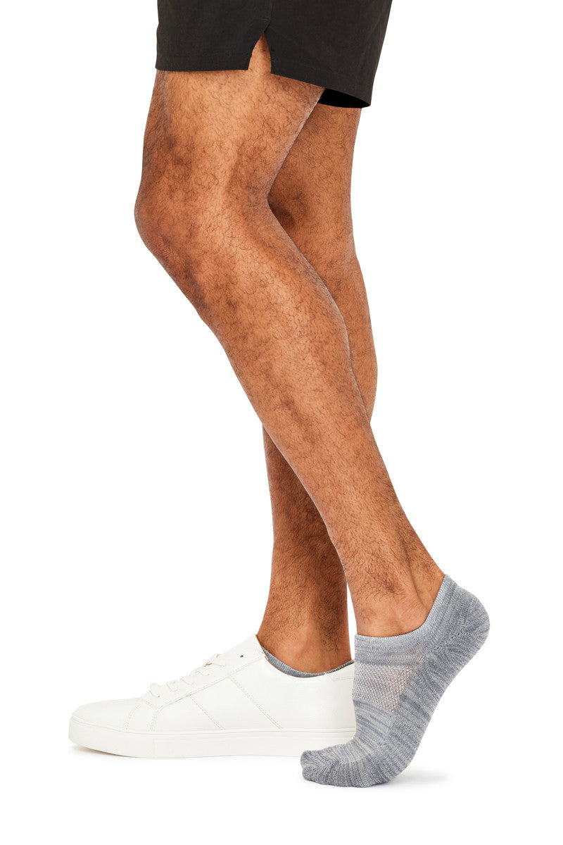 Men's Cotton No Show Active Socks - 3 Pack- Space Dye