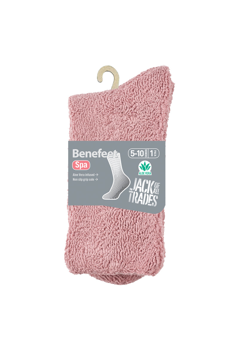 Aloe Vera Spa Socks- Terry Towelling - Dusty Mauve