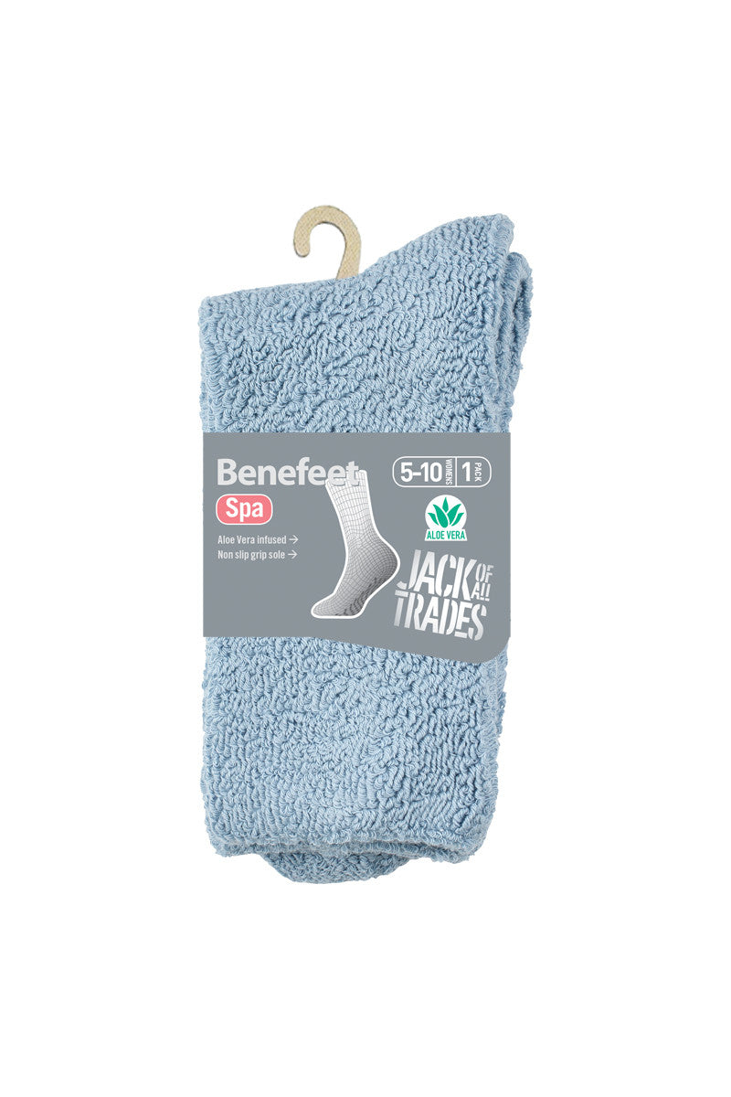 Aloe Vera Spa Socks- Terry Towelling - Storm Blue