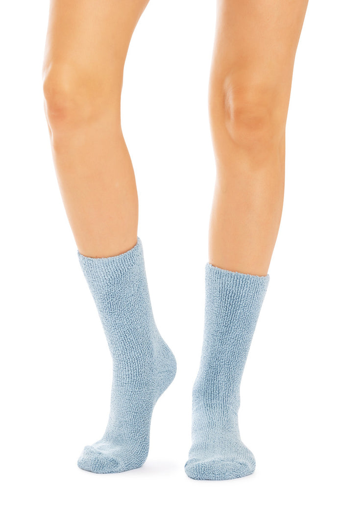 Aloe Vera Spa Socks- Terry Towelling - Storm Blue