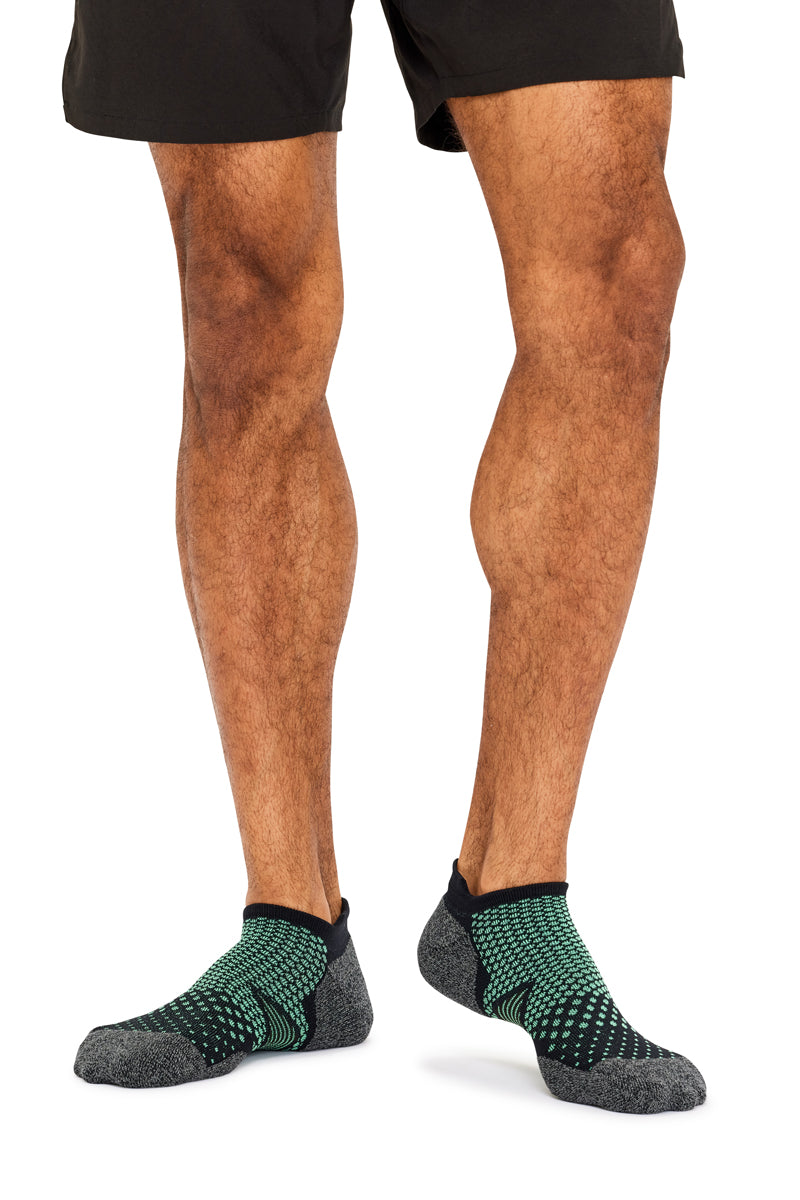 Men's Ultra Active Coolmax Performance Sport Socks - 2 Pack - Mint/ Black