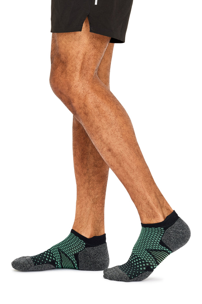 Men's Ultra Active Coolmax Performance Sport Socks - 2 Pack - Mint/ Black