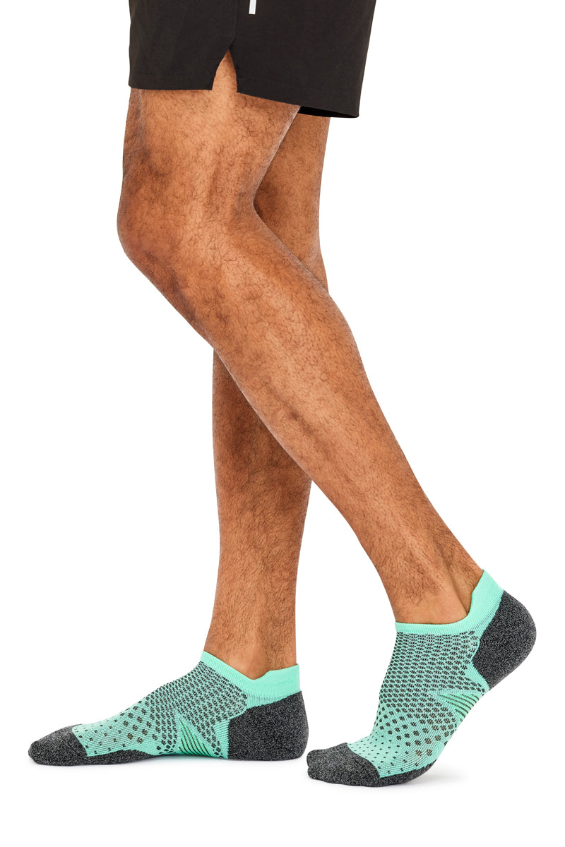 Men's Ultra Active Coolmax Performance Sport Socks - 2 Pack - Mint/ Black