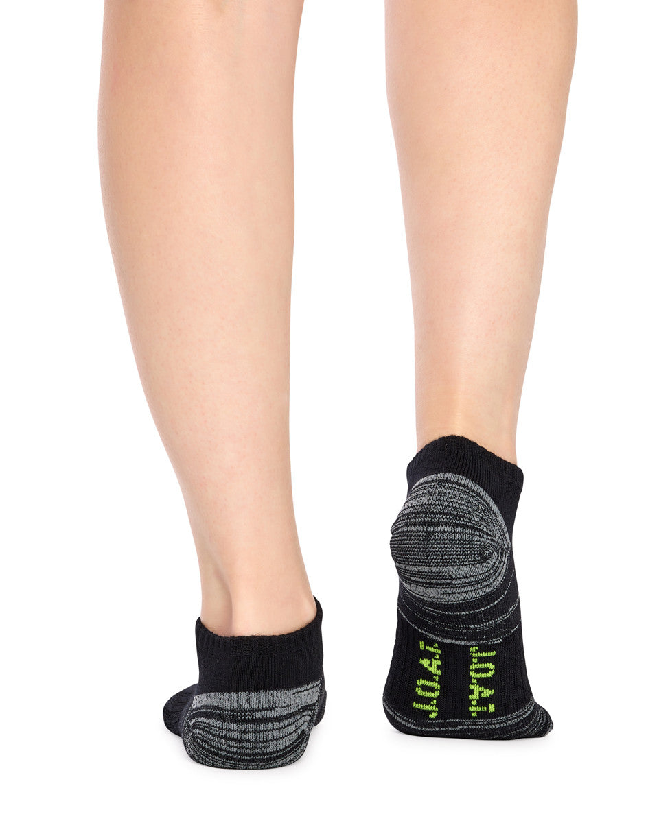 Kid's Bamboo Low Cut Action Socks with Arch Support- 3 Pack- Black