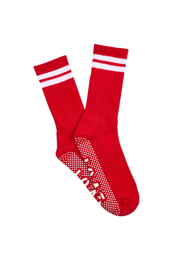 Sport Crew Grip Socks - Red
