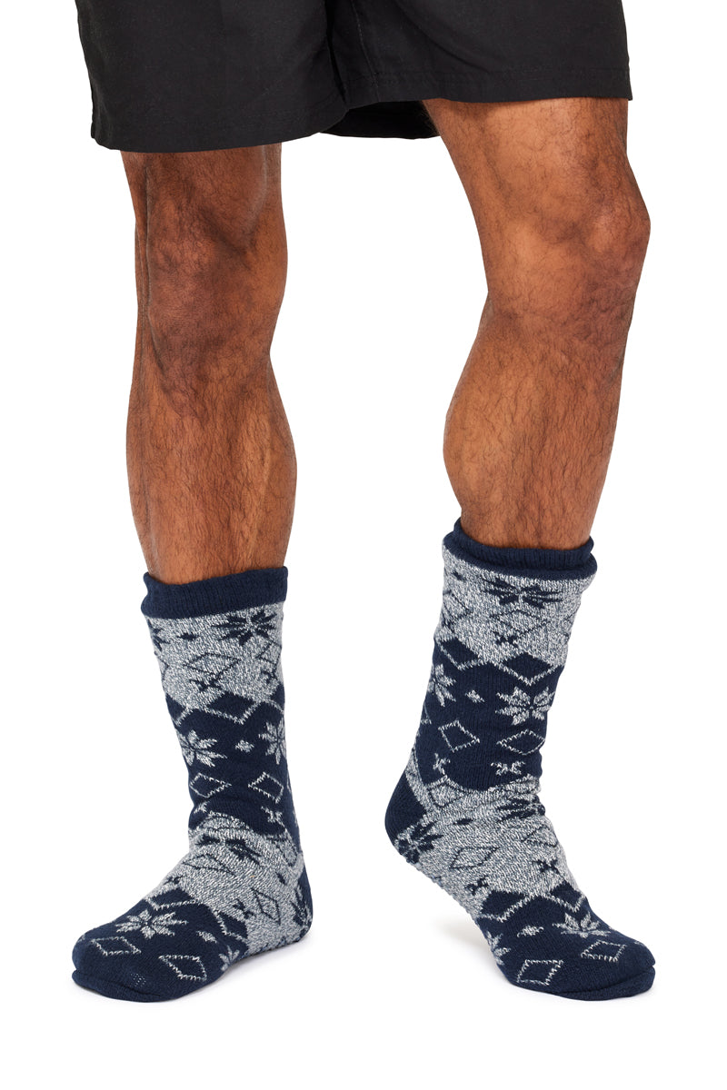 Soft Sherpa Hotty Socks- Snowflake- Blue