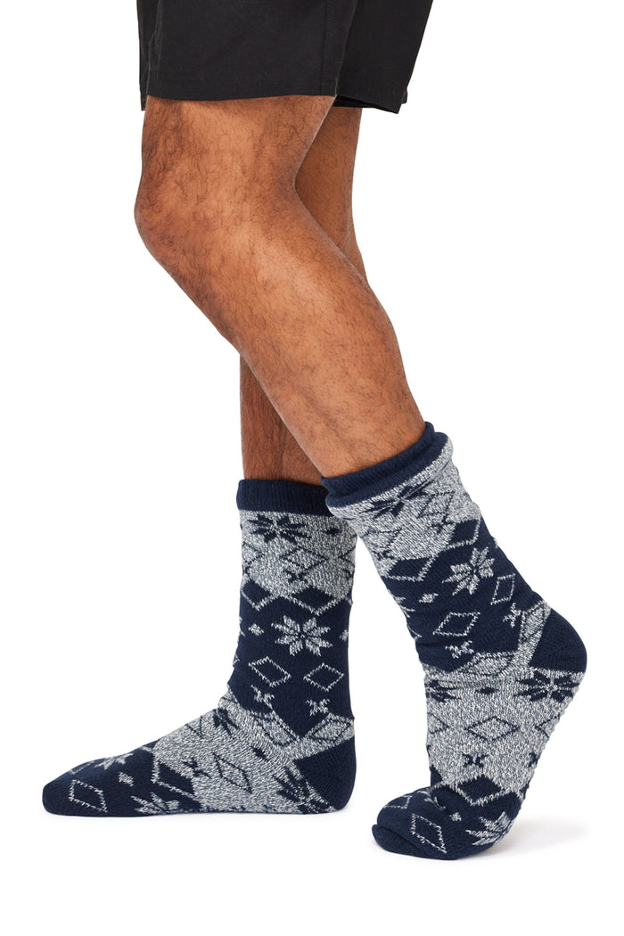 Soft Sherpa Hotty Socks- Snowflake- Blue