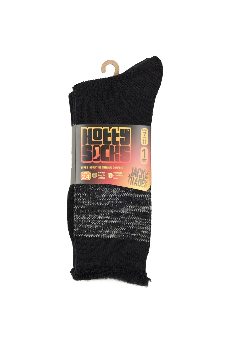 Brushed Thermal Hotty Socks- Black