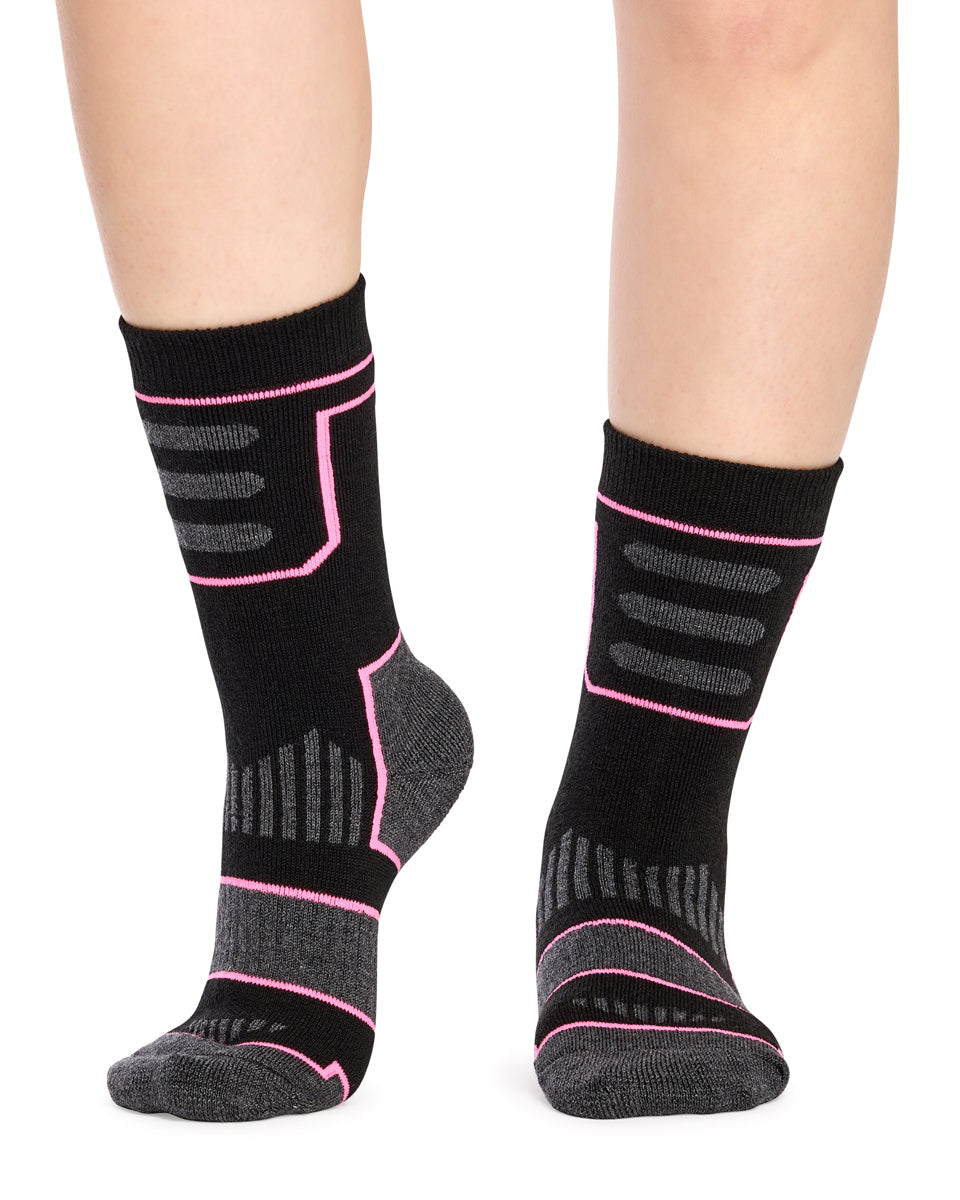 The Great Outdoors Wool Socks- 2 Pack- Black & Pink