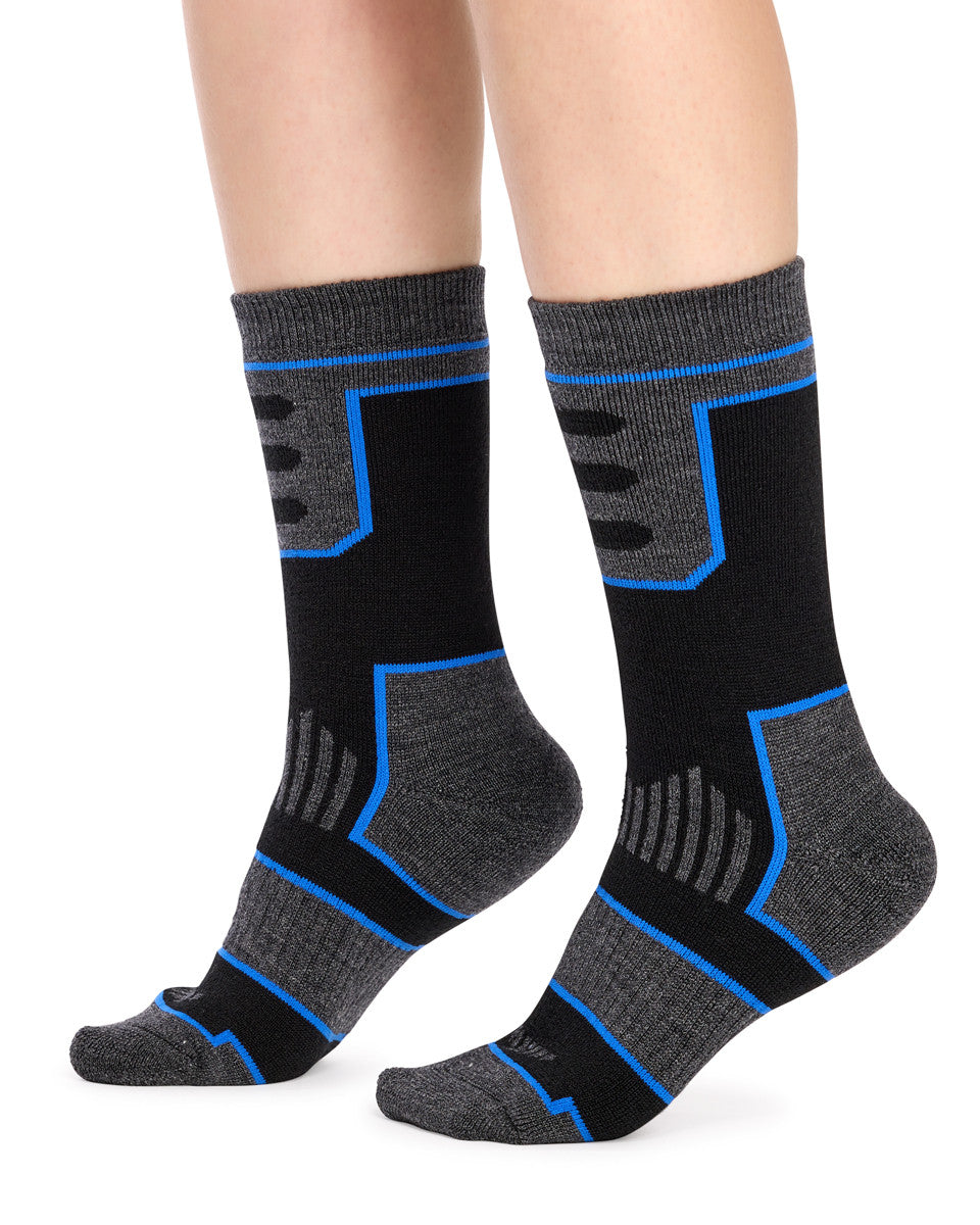 The Great Outdoors Wool Socks- 2 Pack- Black & Blue