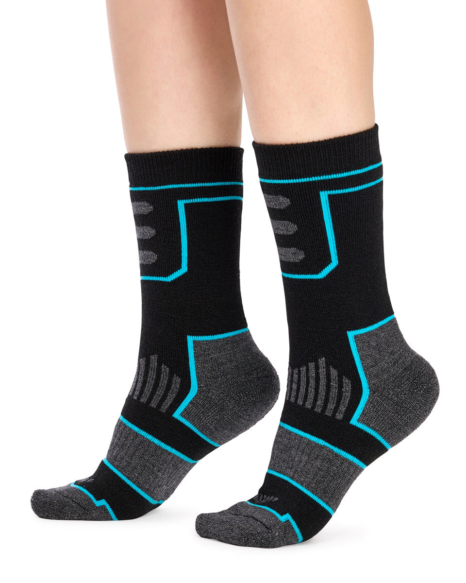 The Great Outdoors Wool Socks- 2 Pack- Black & Blue