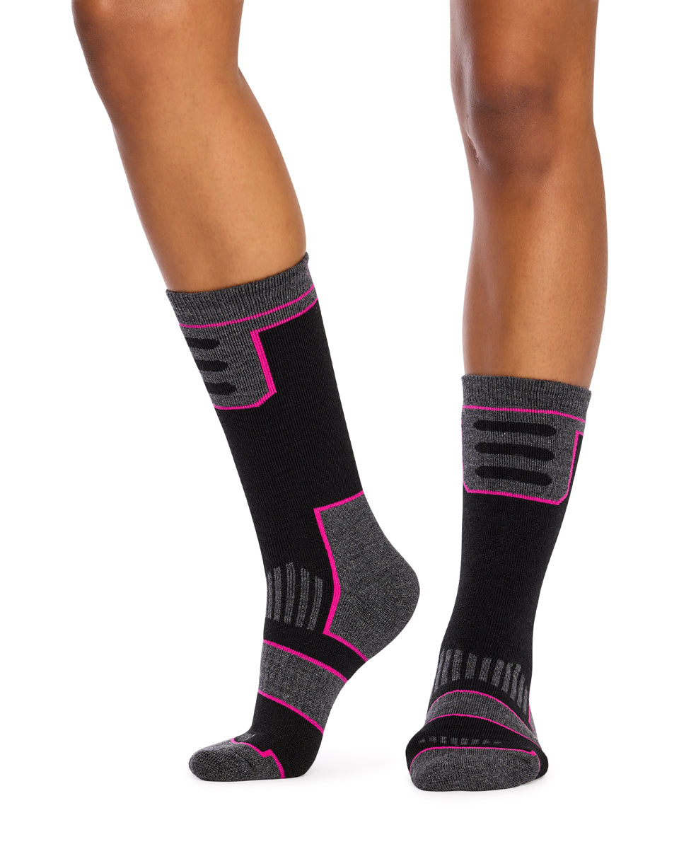 The Great Outdoor Wool Socks - 2 Pack - Black & Pink