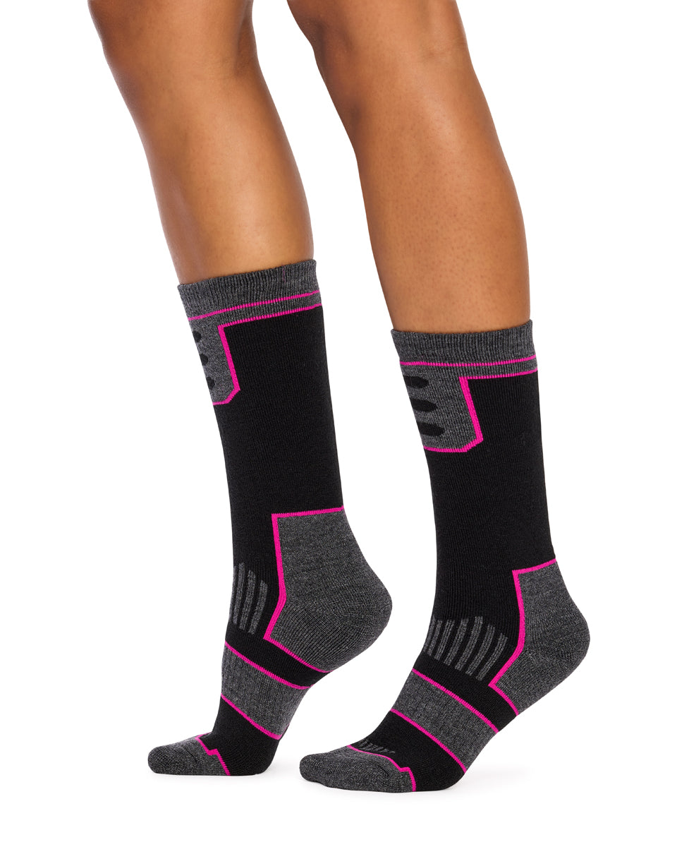 The Great Outdoor Wool Socks - 2 Pack - Black & Pink