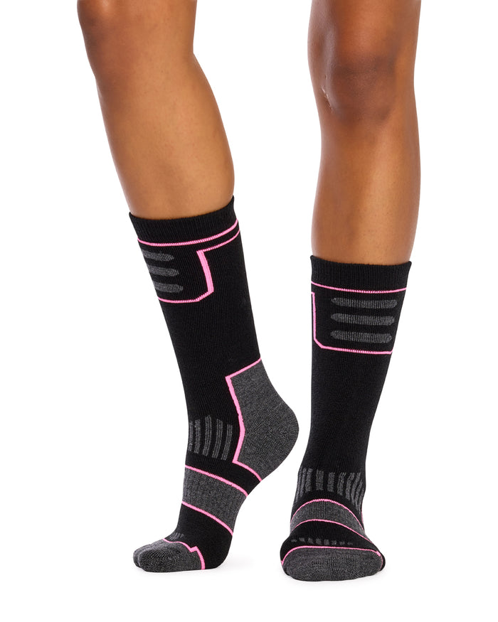 The Great Outdoor Wool Socks - 2 Pack - Black & Pink