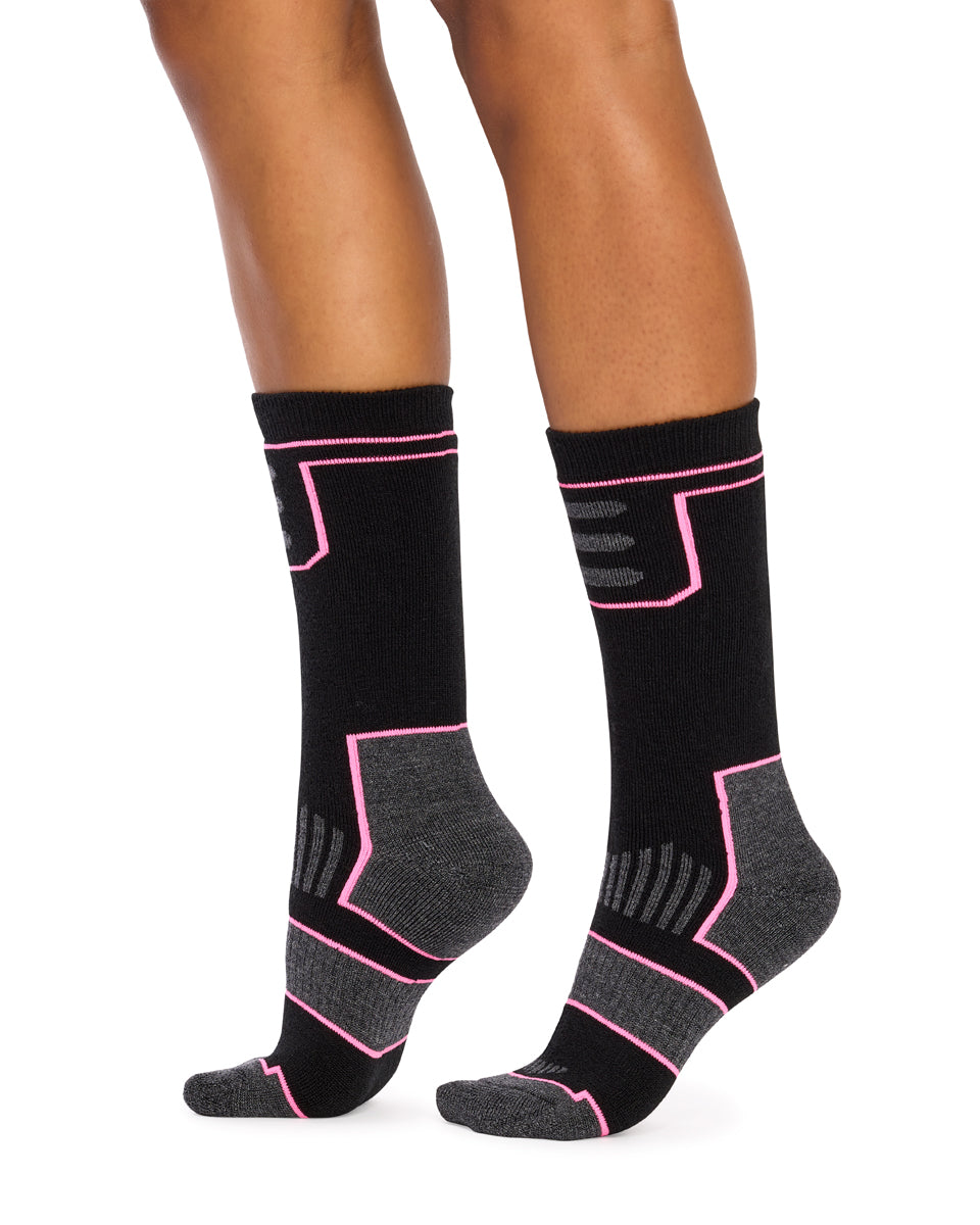 The Great Outdoor Wool Socks - 2 Pack - Black & Pink