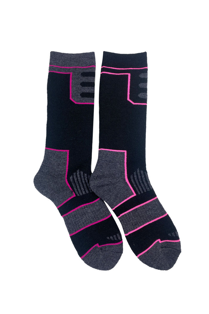 The Great Outdoor Wool Socks - 2 Pack - Black & Pink