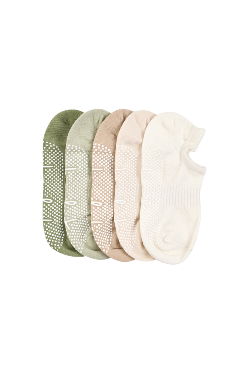 Women's Cotton Pilates No-Show with Non Slip 5 Pack