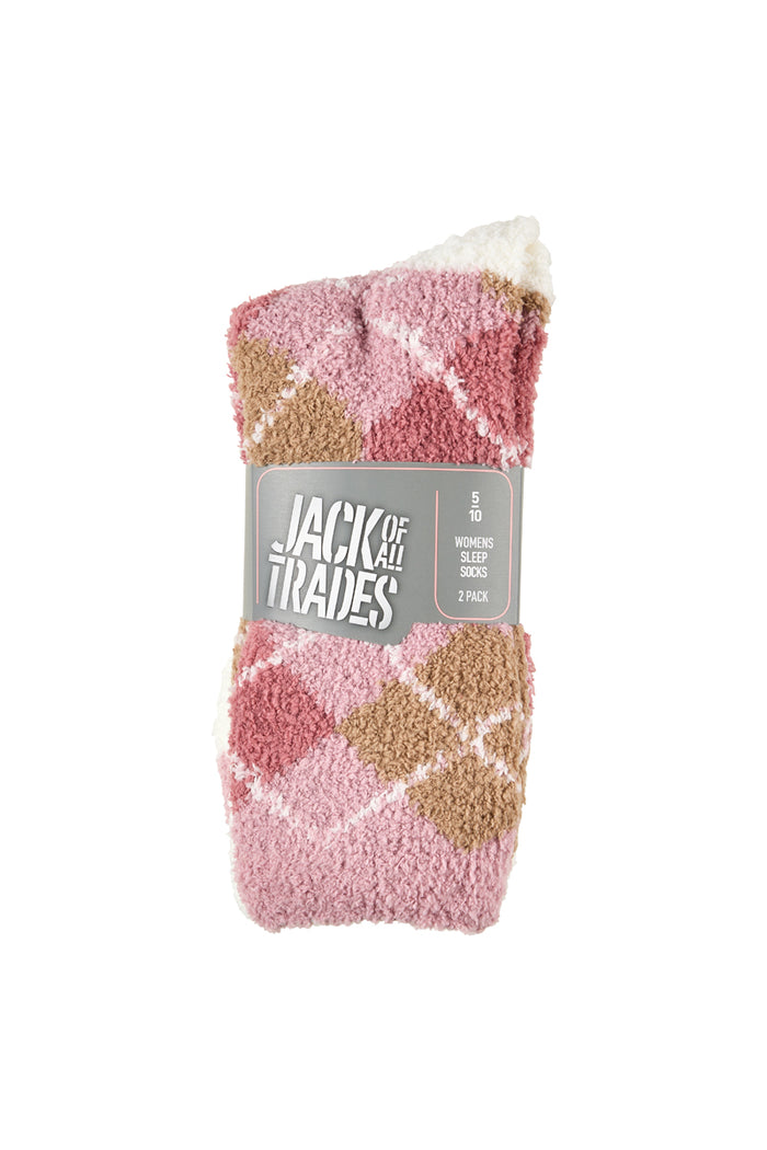 Fluffy Ankle Socks- 2 Pack - Argyle