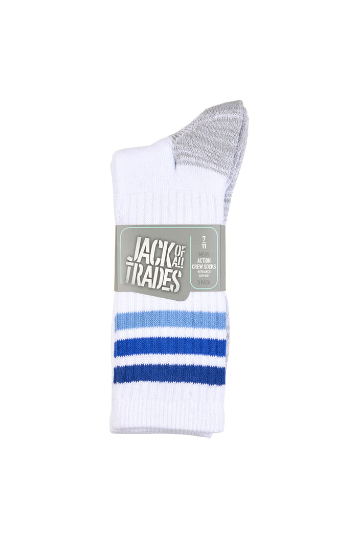 Reinforced Sport Crew - 3 Pack - Tonal Stripes