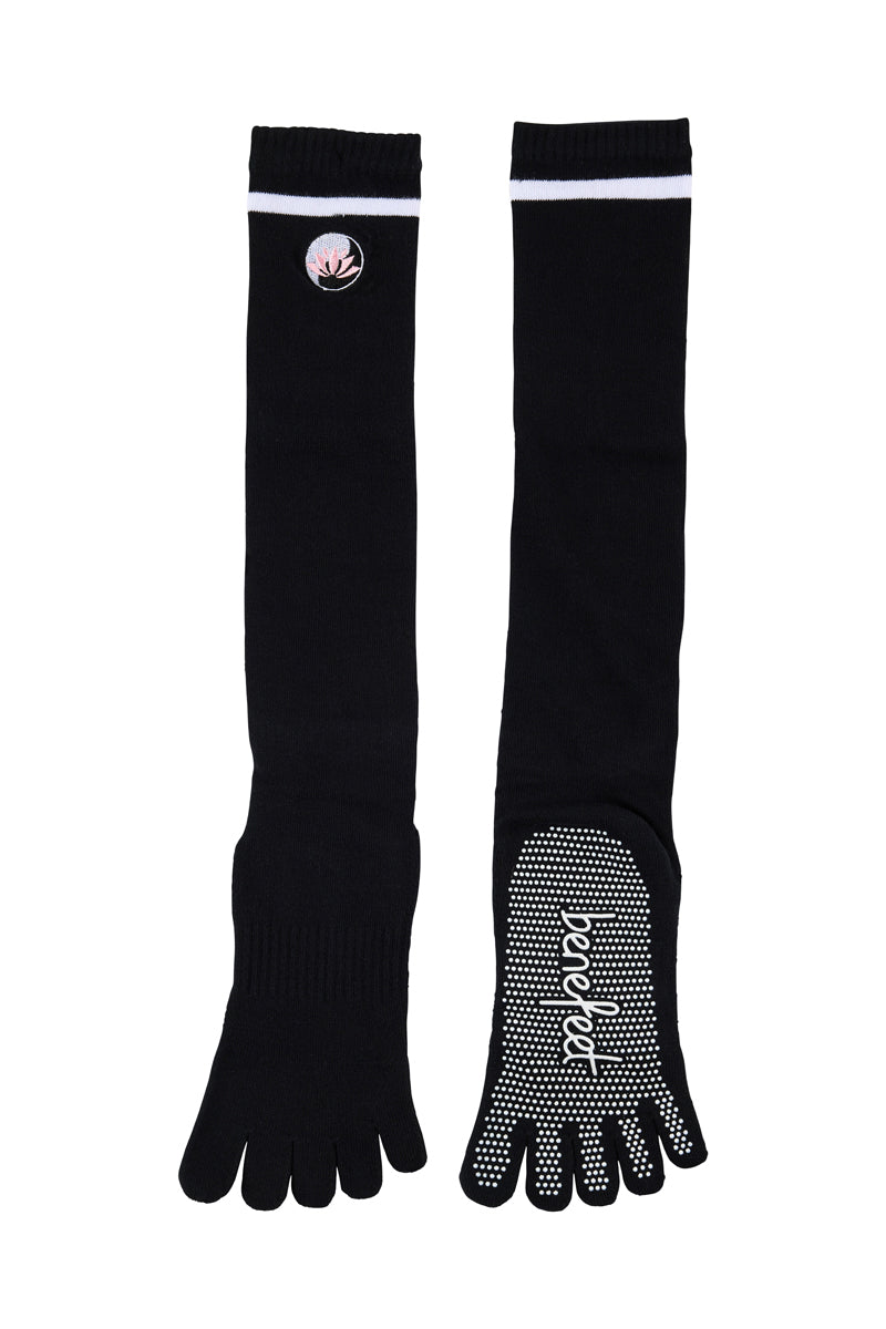 Women's Cotton Knee High Yoga & Pilates Socks with Grip Sole- Lotus