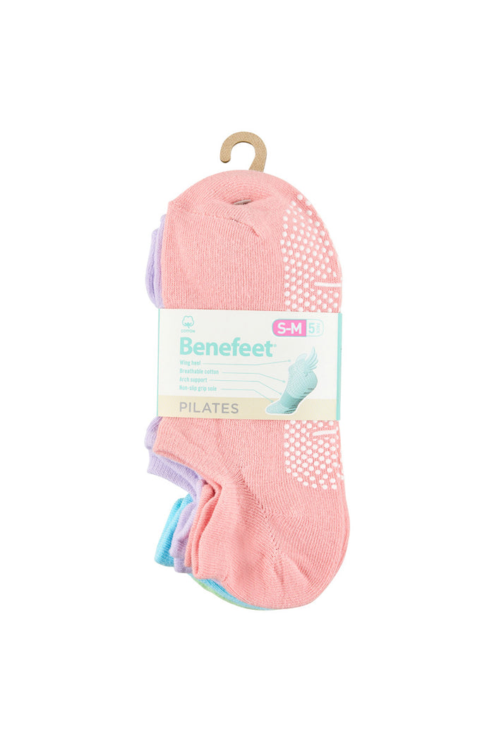 Cotton Grip Socks - 5 Pack- Lightweight-  -Spring Bloom