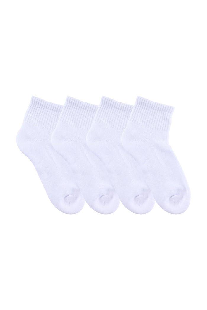 Sport 1/4 Crew- 4 Pack - White