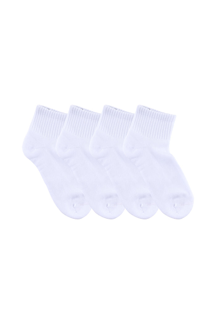 Sport 1/4 Crew- 4 Pack - White