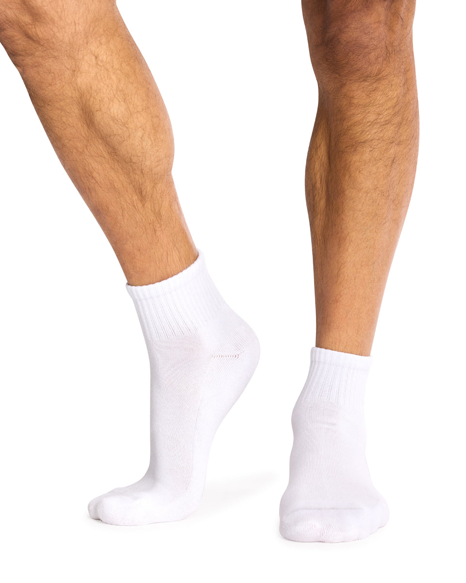 Sport 1/4 Crew- 4 Pack - White