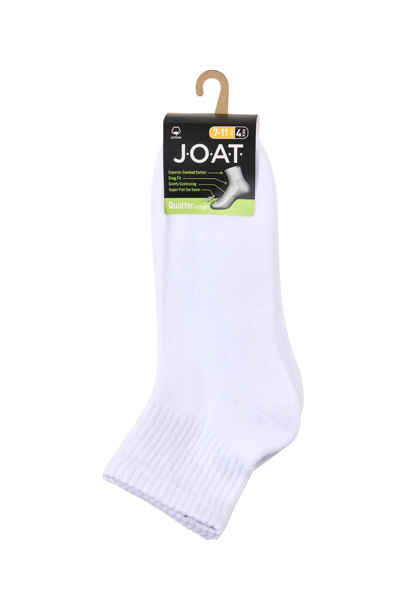 Sport 1/4 Crew- 4 Pack - White