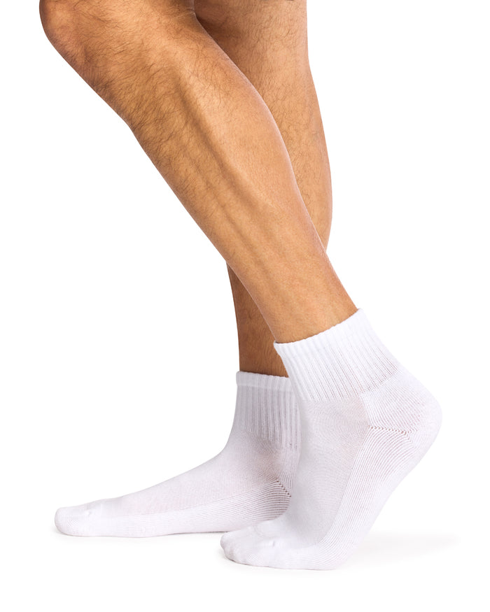 Sport 1/4 Crew- 4 Pack - White