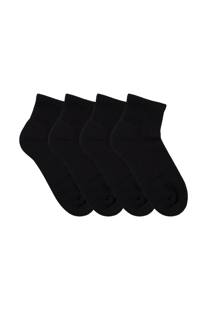 Sport 1/4 Crew- 4 Pack - Black