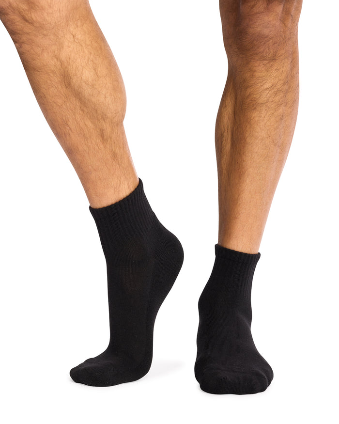 Sport 1/4 Crew- 4 Pack - Black
