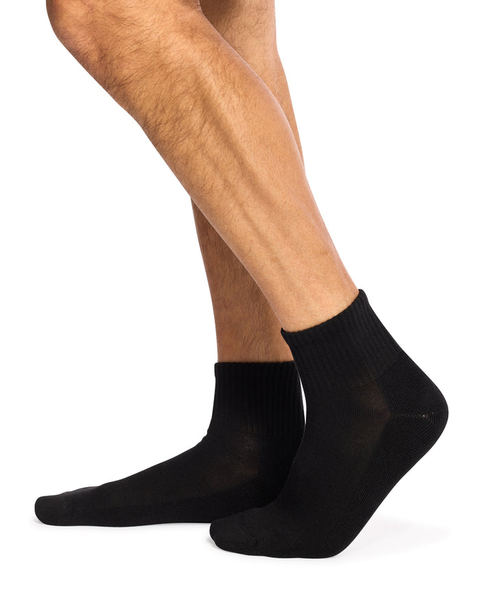 Sport 1/4 Crew- 4 Pack - Black