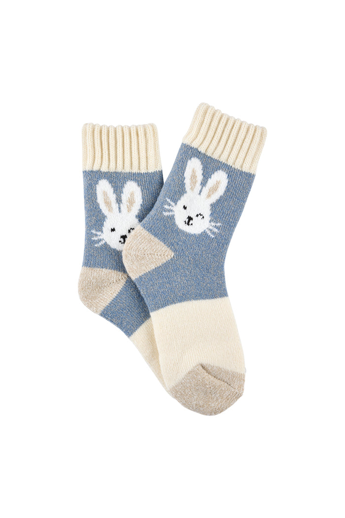 Brushed Thermal Hotty Socks- Blue Bunny
