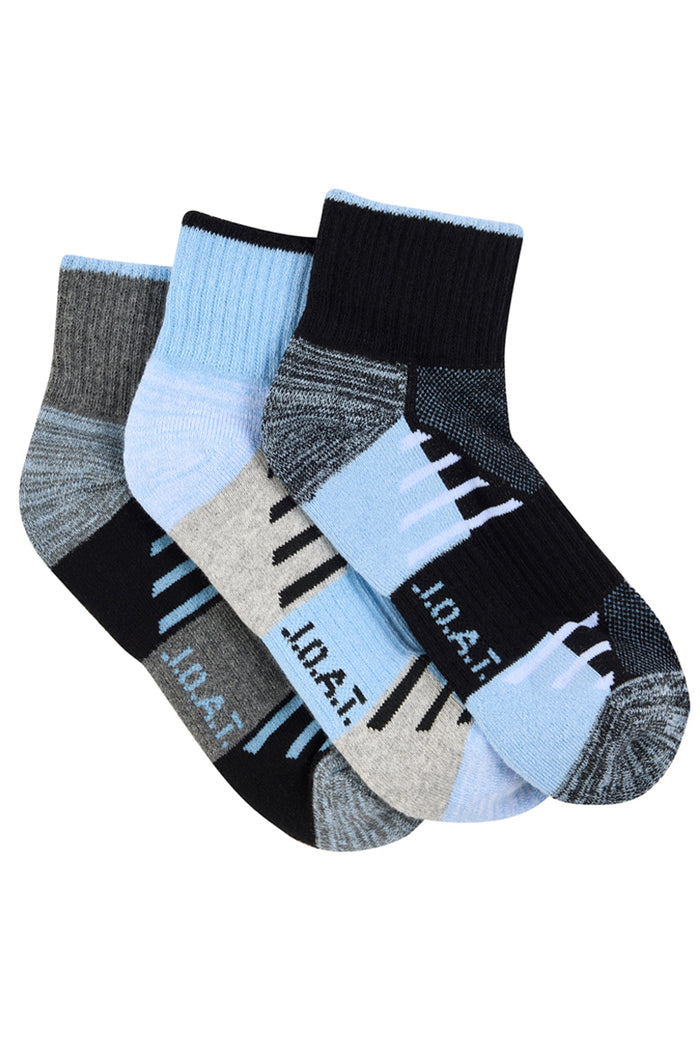 Reinforced Sport 1/4 Crew - 3 Pack-  Cornflower