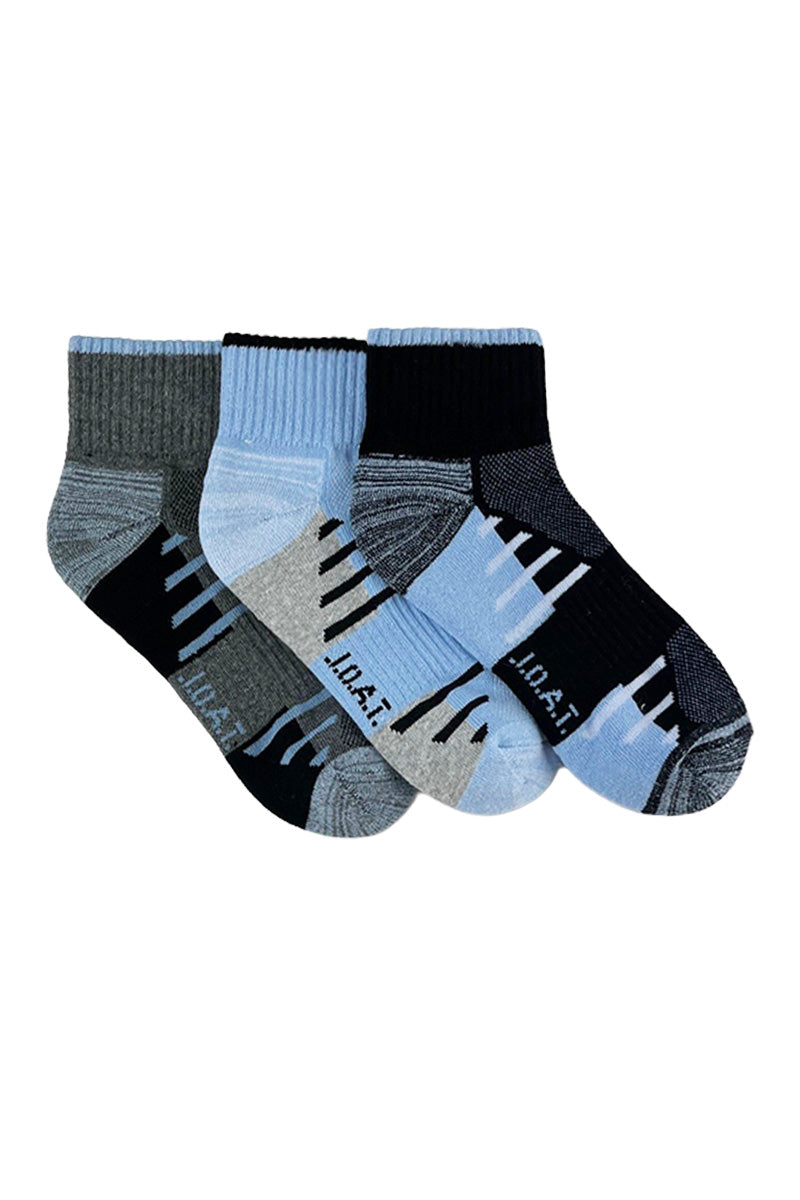Reinforced Sport 1/4 Crew - 3 Pack-  Cornflower