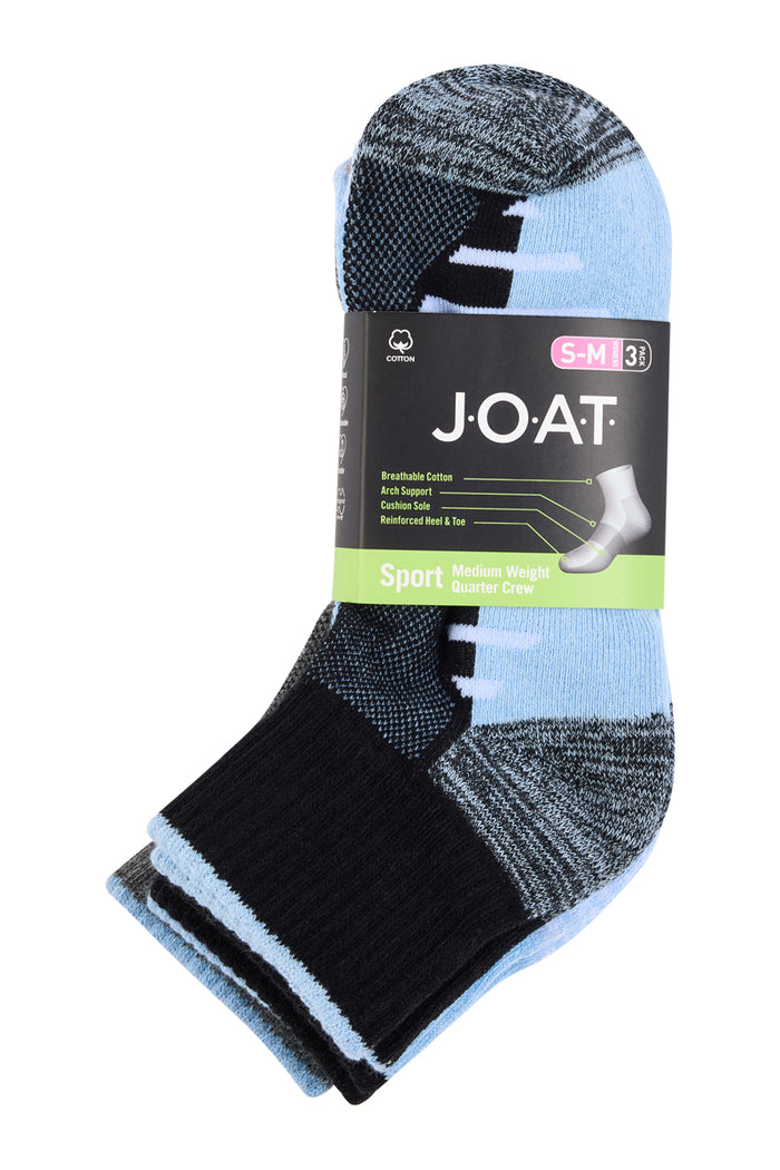 Reinforced Sport 1/4 Crew - 3 Pack-  Cornflower