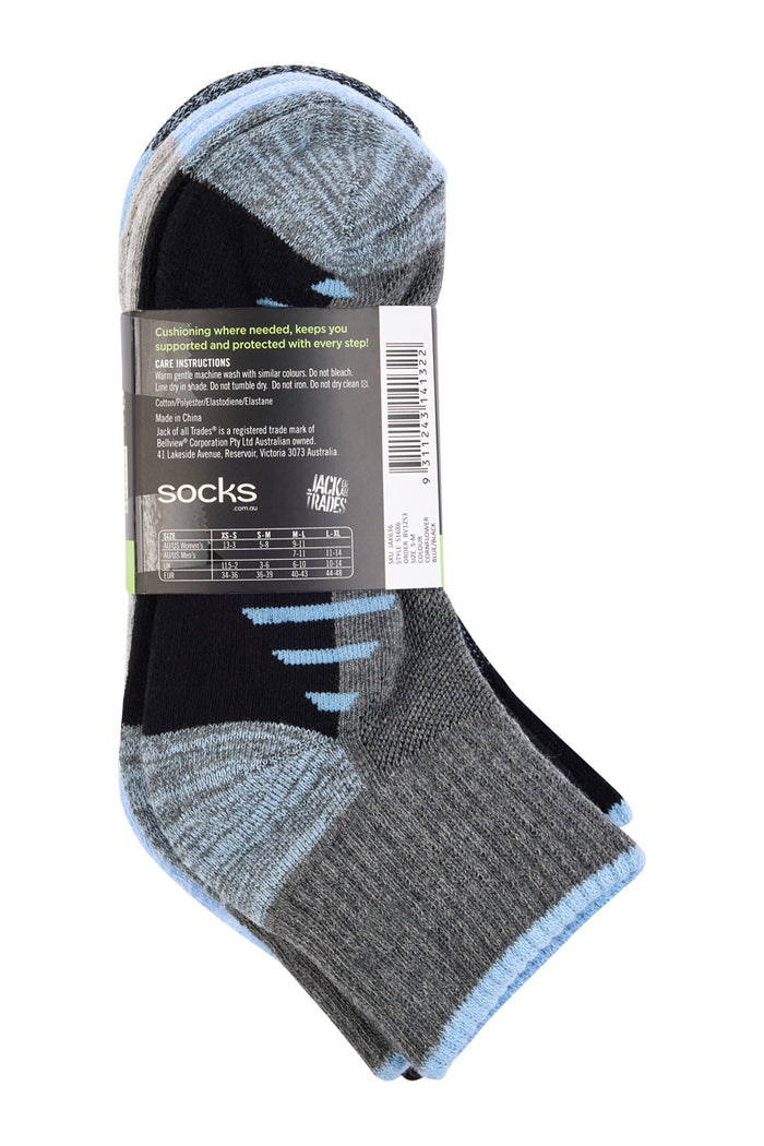 Reinforced Sport 1/4 Crew - 3 Pack-  Cornflower