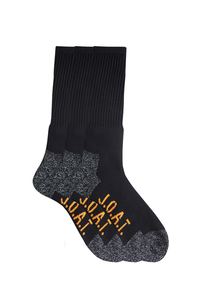 Men's Reinforced Work Socks -  Black & Charcoal - 3 Pack