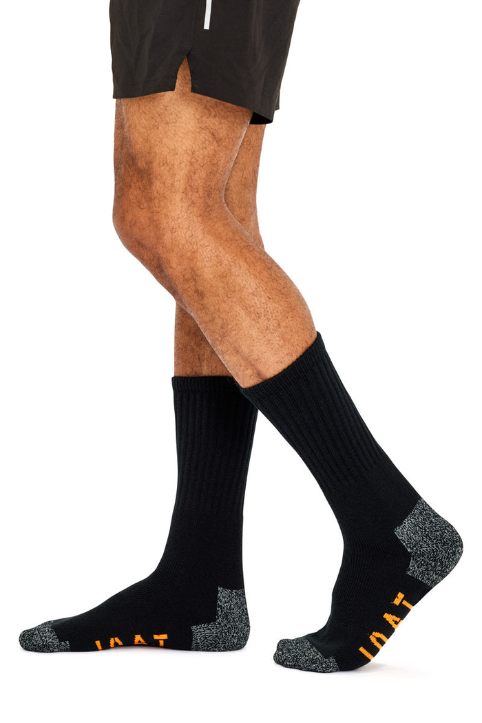 Men's Reinforced Work Socks -  Black & Charcoal - 3 Pack