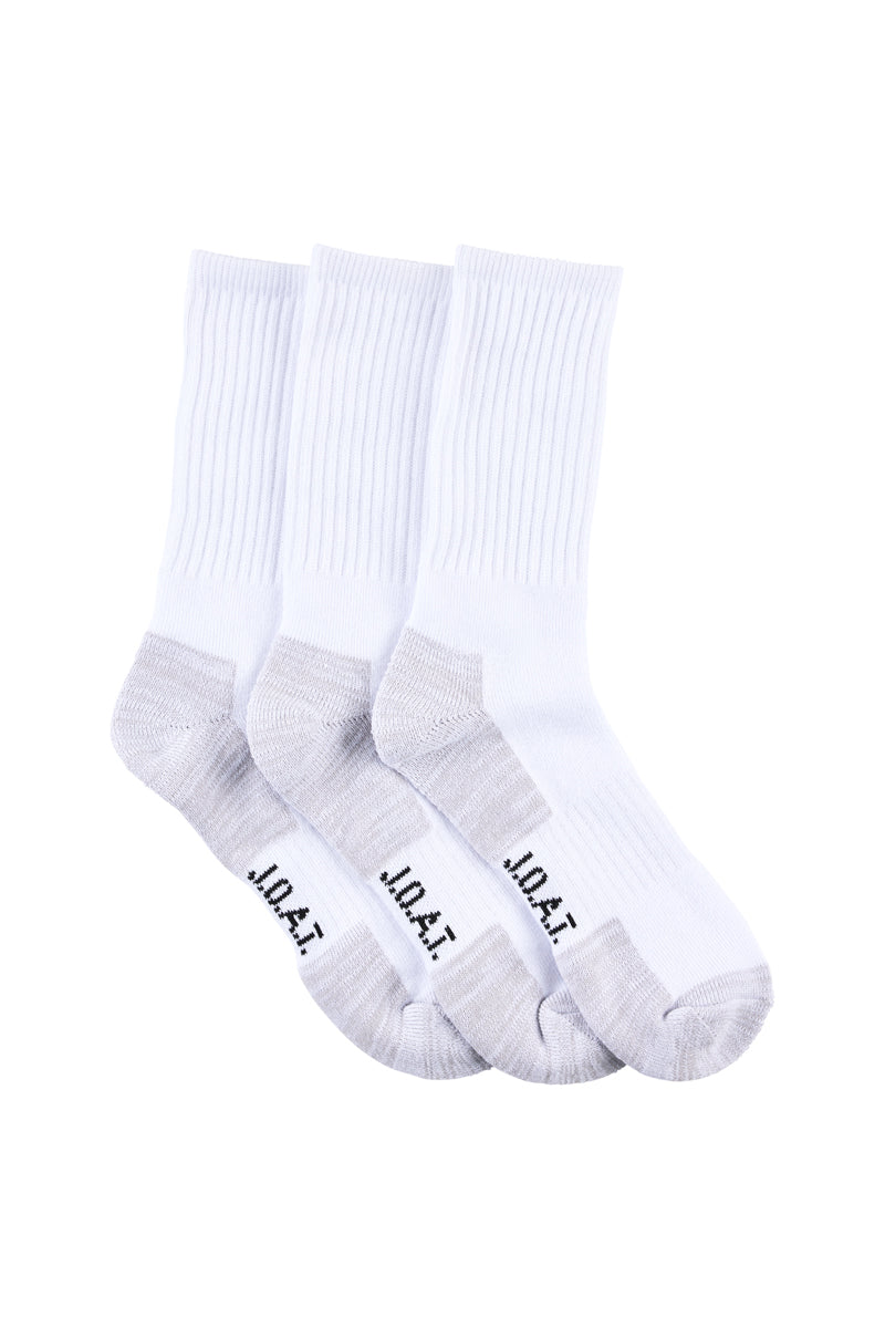 Reinforced Sport Crew - 3 Pack - White
