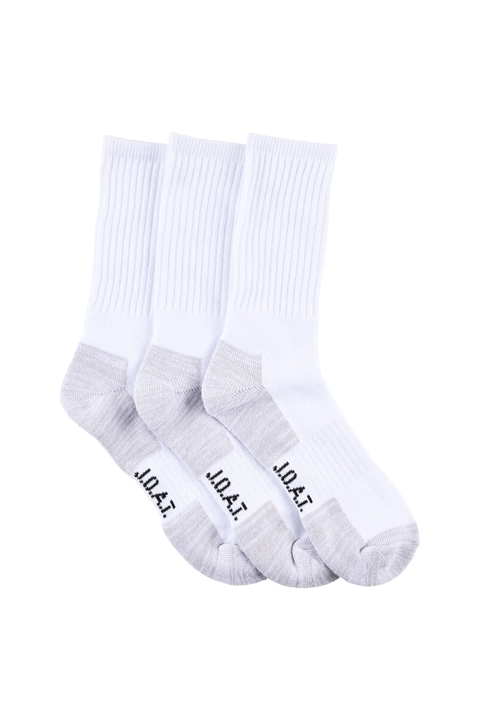 Reinforced Sport Crew - 3 Pack - White