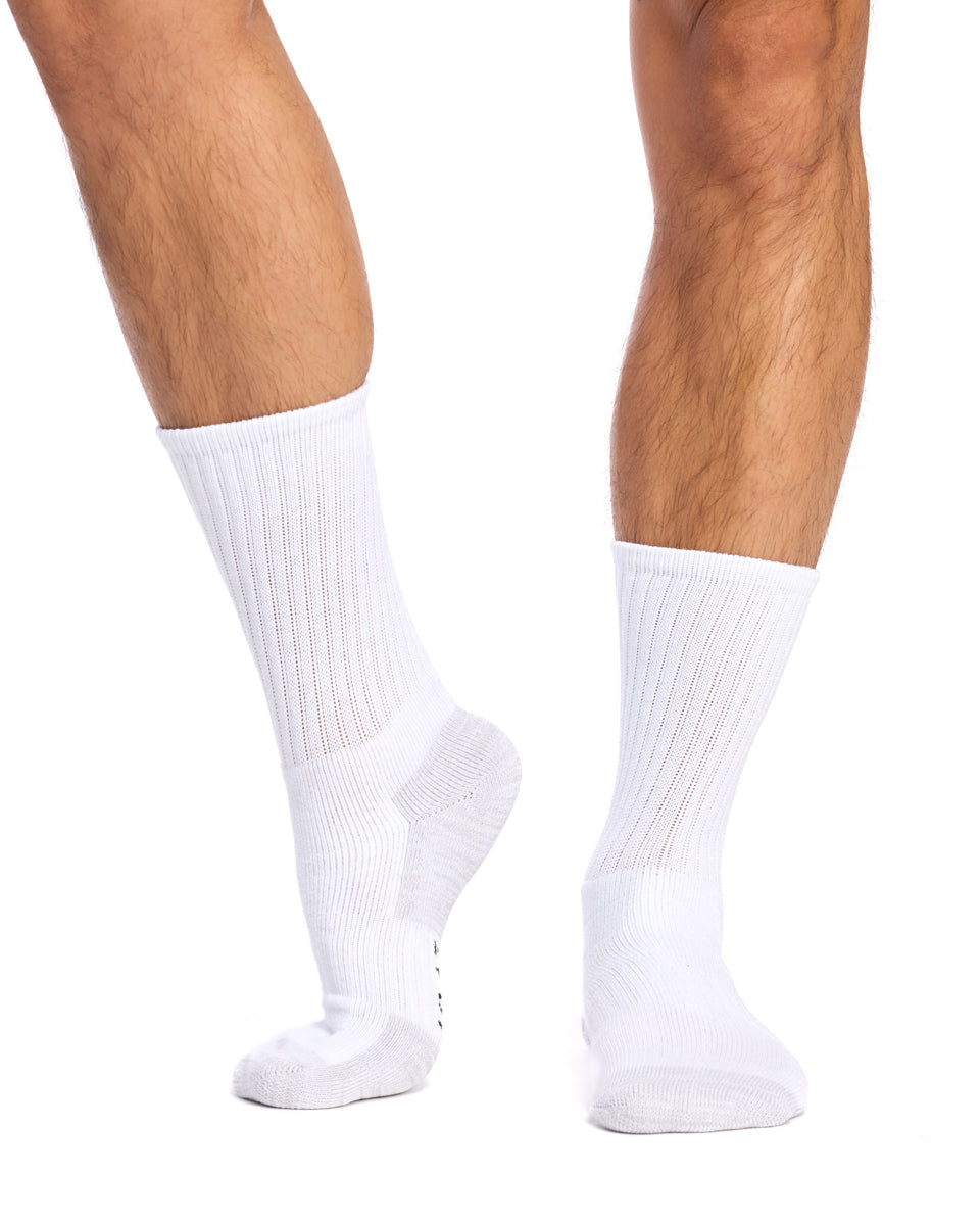 Reinforced Sport Crew - 3 Pack - White