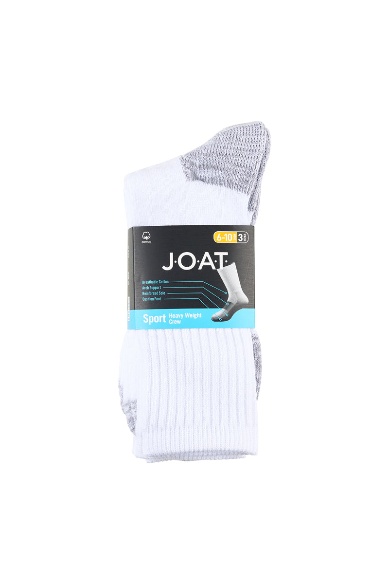Reinforced Sport Crew - 3 Pack - White