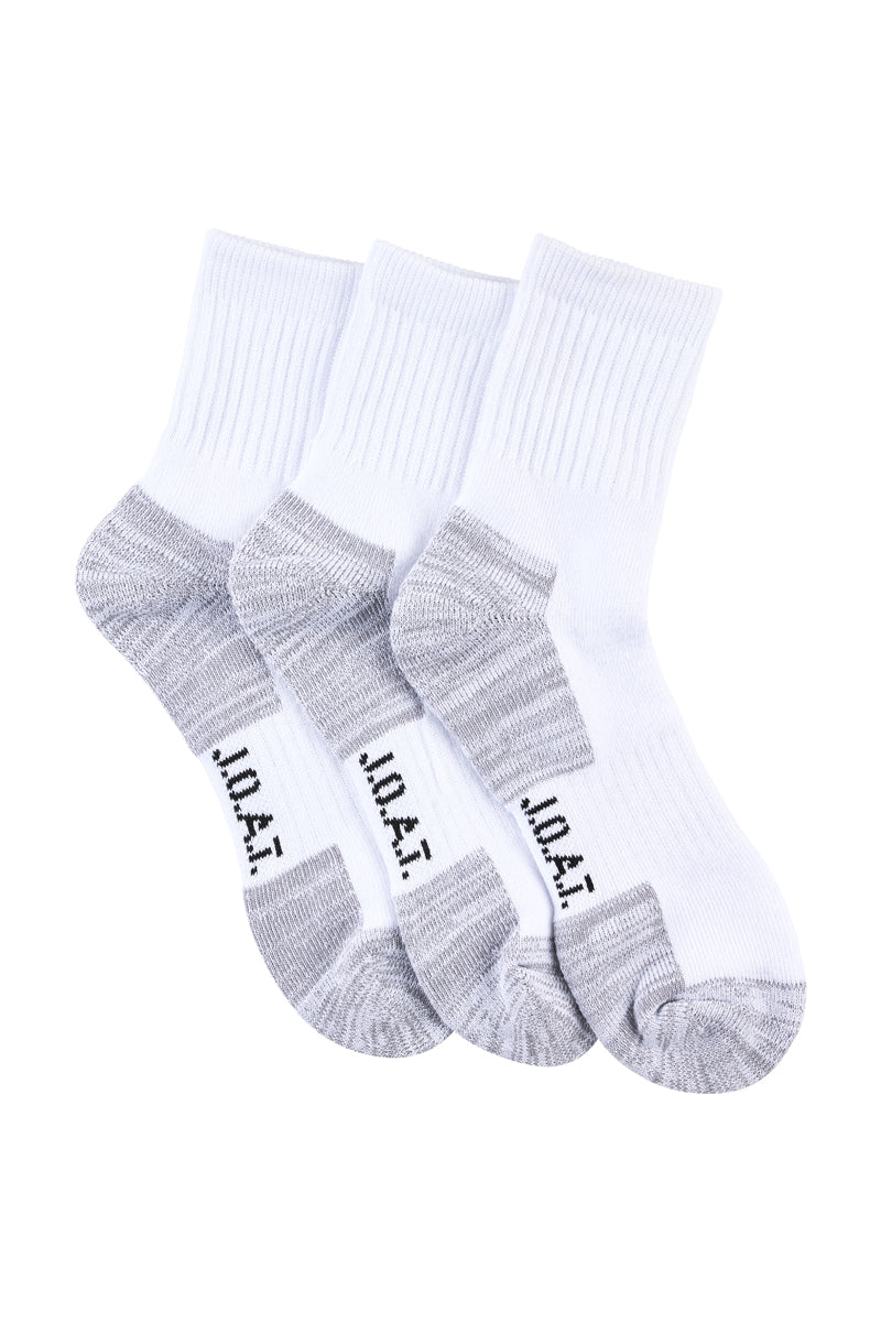 Reinforced Sport- Half Crew - 3 Pack- White