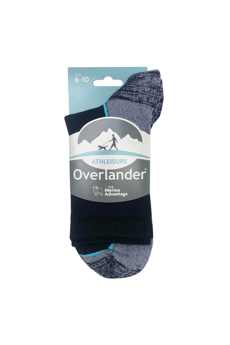 Men's Overlander® Merino Wool Athleisure Cropped Crew Socks- Black