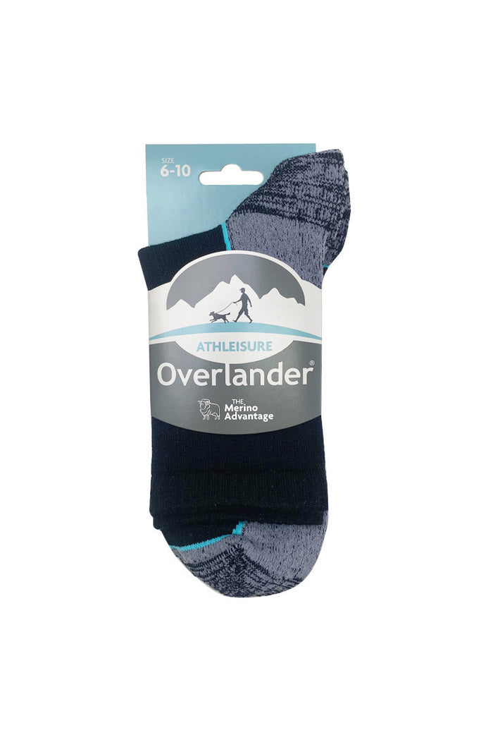 Men's Overlander® Merino Wool Athleisure Cropped Crew Socks- Black