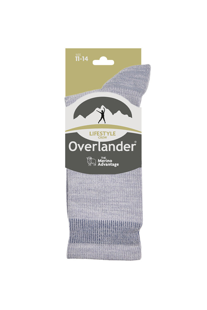 Women's Overlander® Merino Wool Lifestyle Crew Socks- Grey Melange